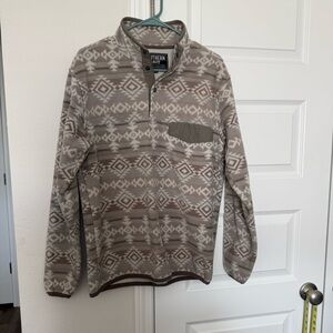 Southern Grit Women's Button Up Jacket - Brown and Cream Pattern Small